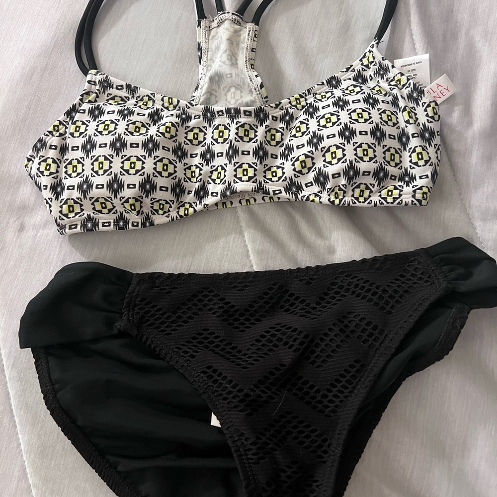 Hula Honey Black and White Bikini Set
